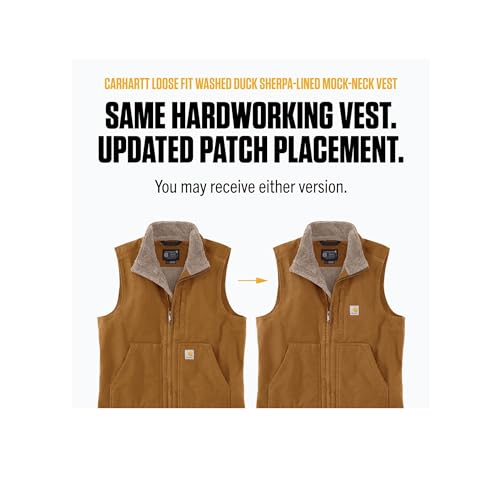 Carhartt mens Sherpa Lined Mock-neck Vest (Big & Tall) Work Utility Outerwear, Black, XX-Large Big Tall US