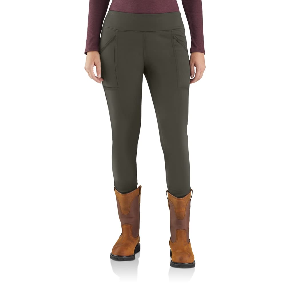 Carhartt Women's Rain Defender Fitted Heavyweight Legging, Oyster Gray, 1X Plus