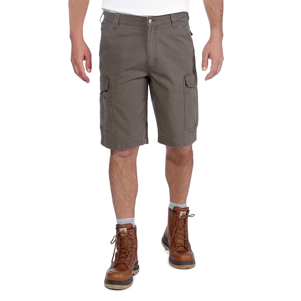 Carhartt mens Rugged Flex Relaxed Fit Canvas Work Cargo Shorts, Dark Khaki, 31 US