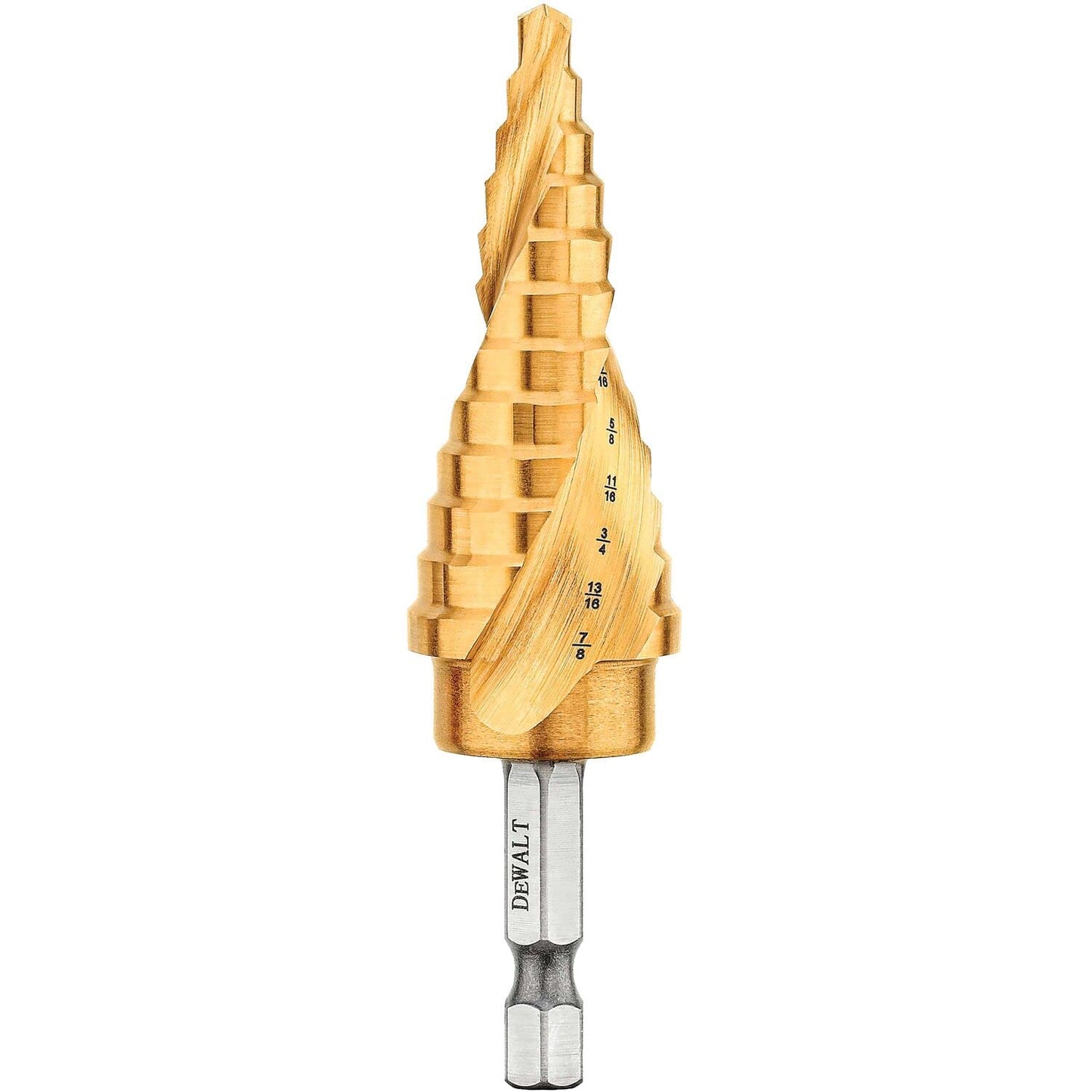 DEWALT Step Drill Bit, Impact Ready, 3/16-Inch-7/8-Inch (DWA1786IR)