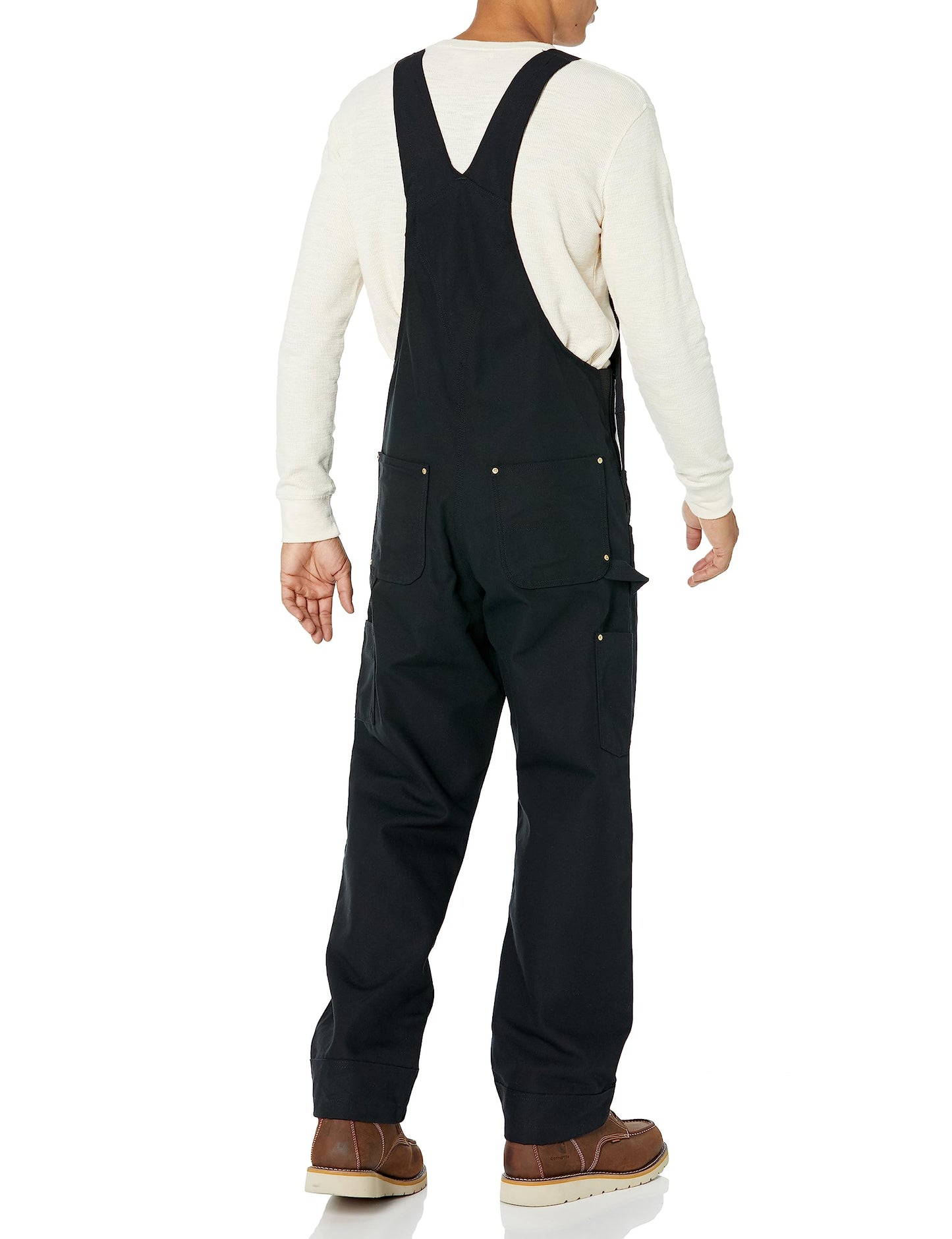 Carhartt mens Loose Fit Firm Duck Insulated Bib Overall Work Utility Outerwear, Black, Small US