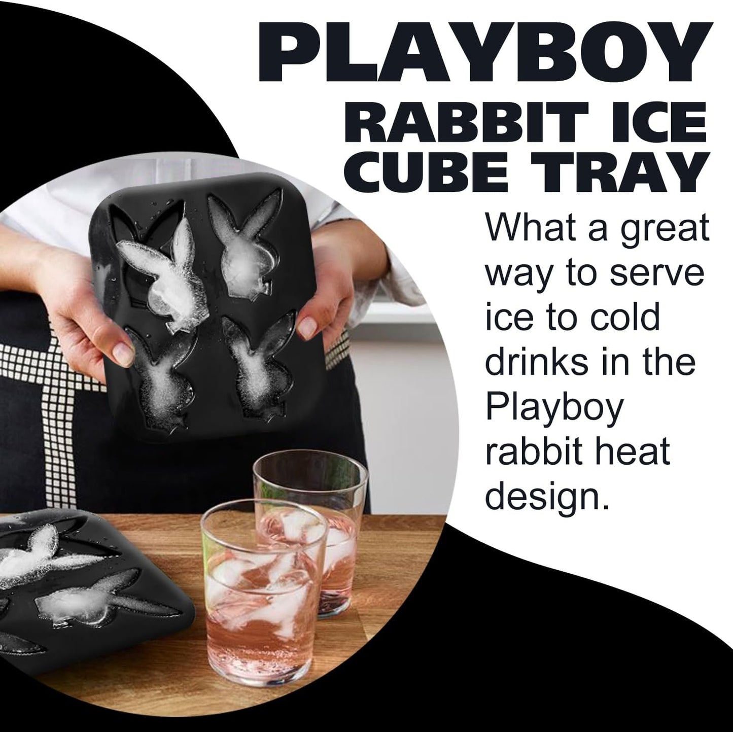 Playboy Rabbit Head Ice Cube Tray Black