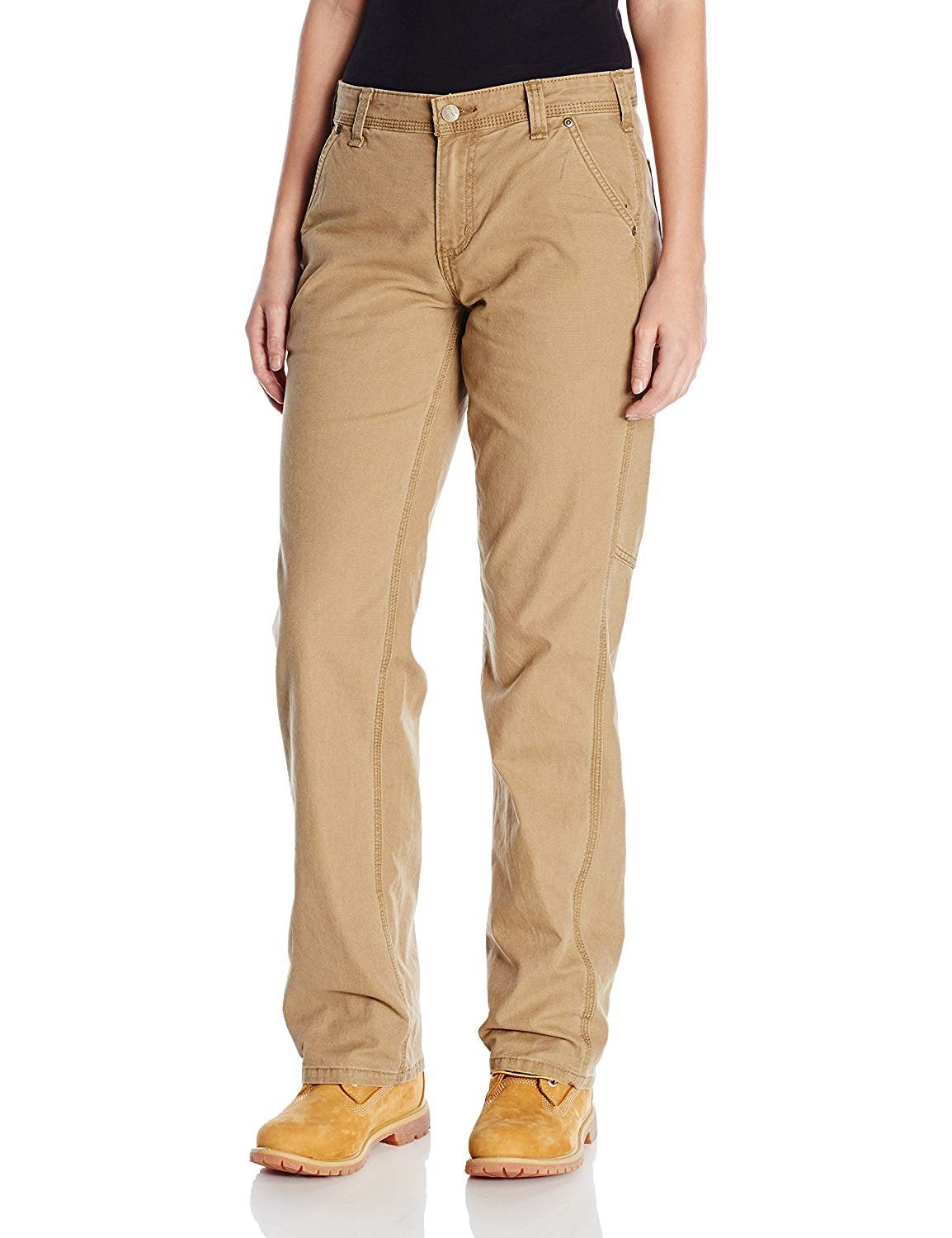 Carhartt Women's Rugged Flex Loose Fit Canvas Work Pant, Yukon, 10 Tall