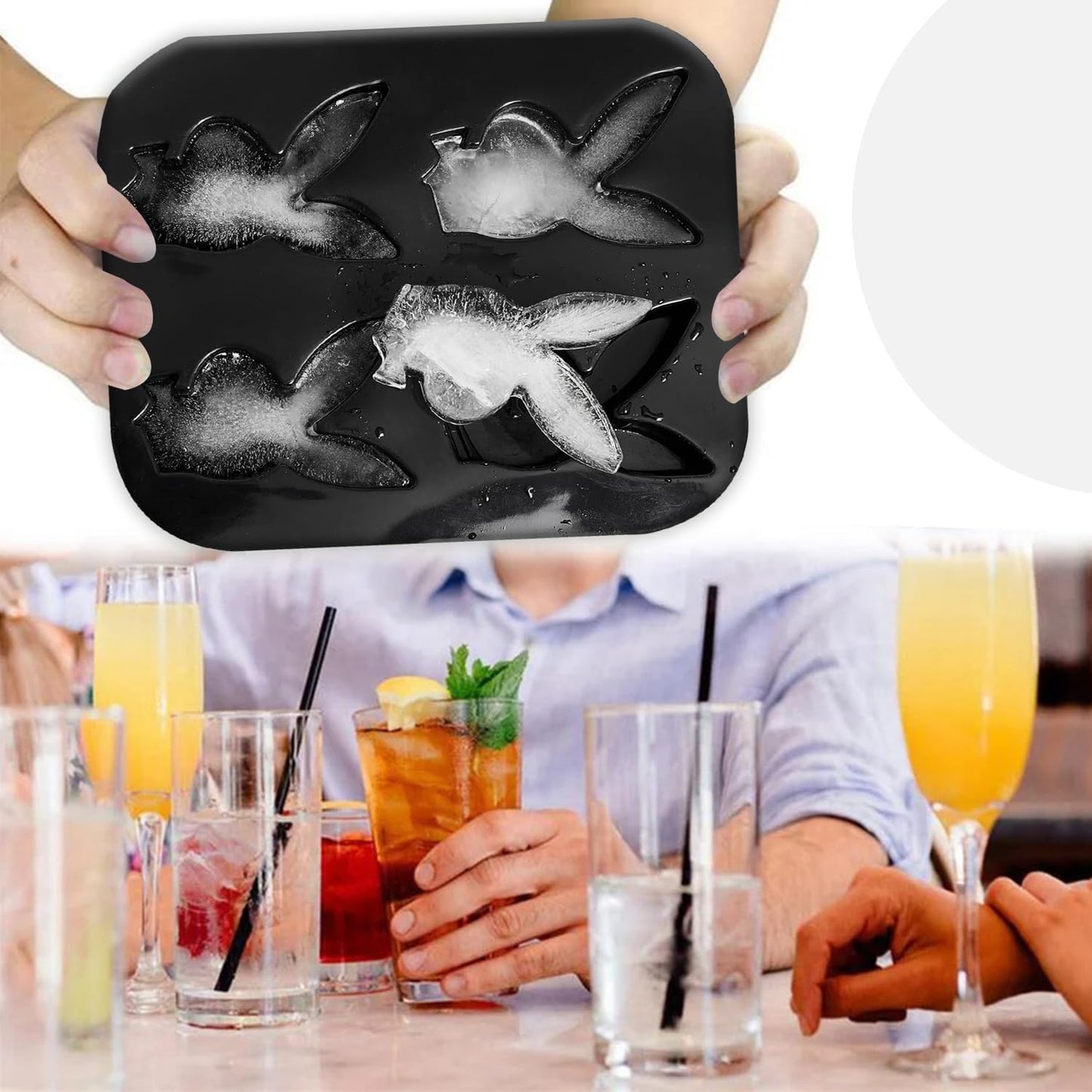 Playboy Rabbit Head Ice Cube Tray Black