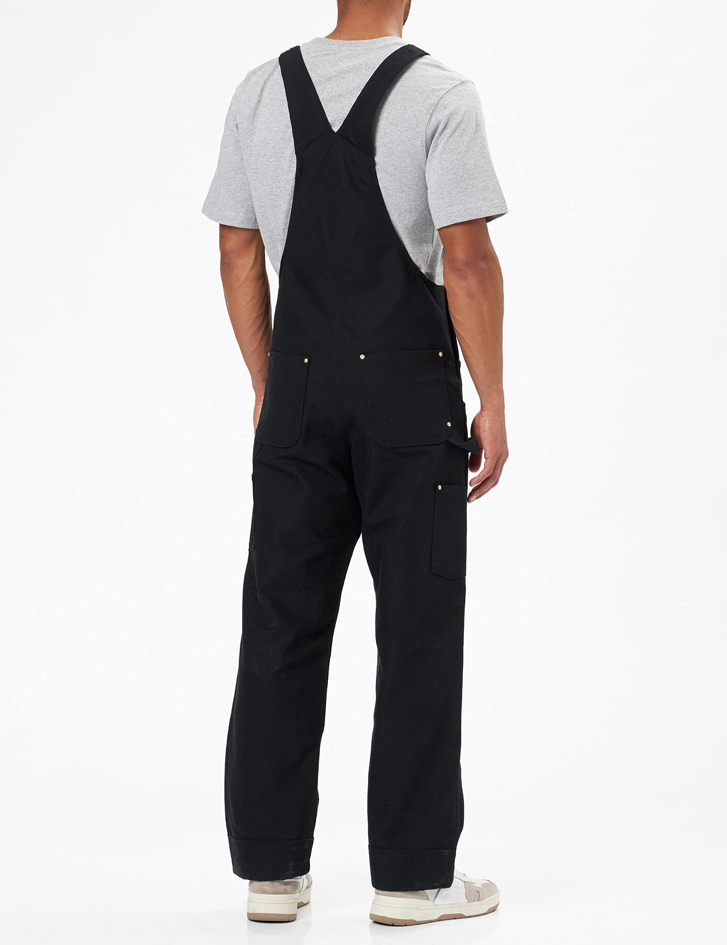 Carhartt mens Loose Fit Firm Duck Insulated Bib Overall Work Utility Outerwear, Black, Small US