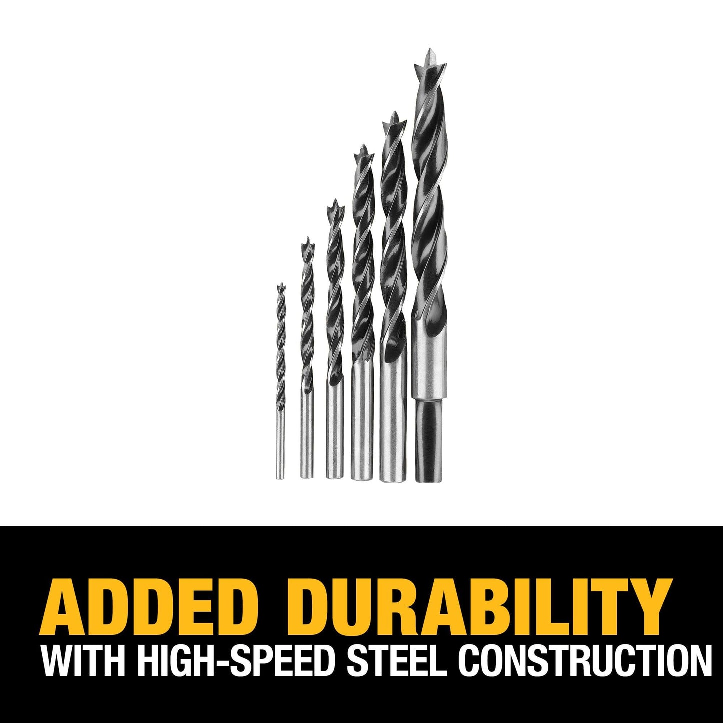 DEWALT Drill Bit Set, Brad Point, 6-Piece (DW1720) , Black