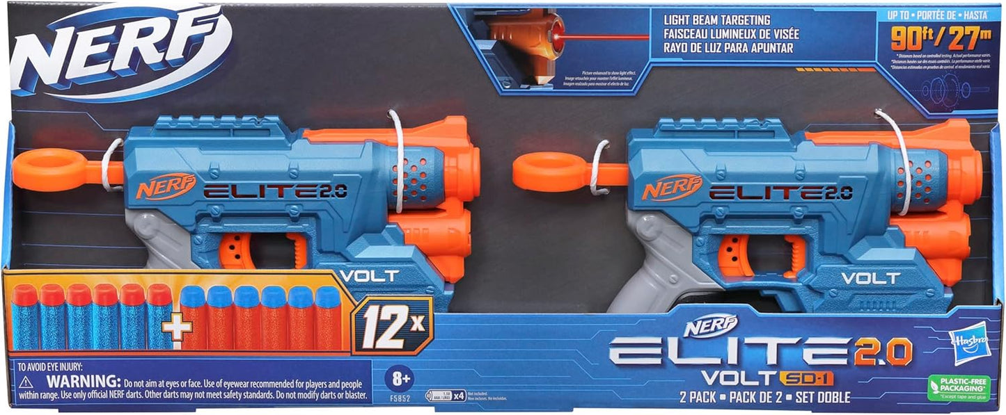 Nerf Elite 2.0 Volt SD-1 Blaster 2-Pack Includes 2 Blasters and 12 Nerf Elite Darts