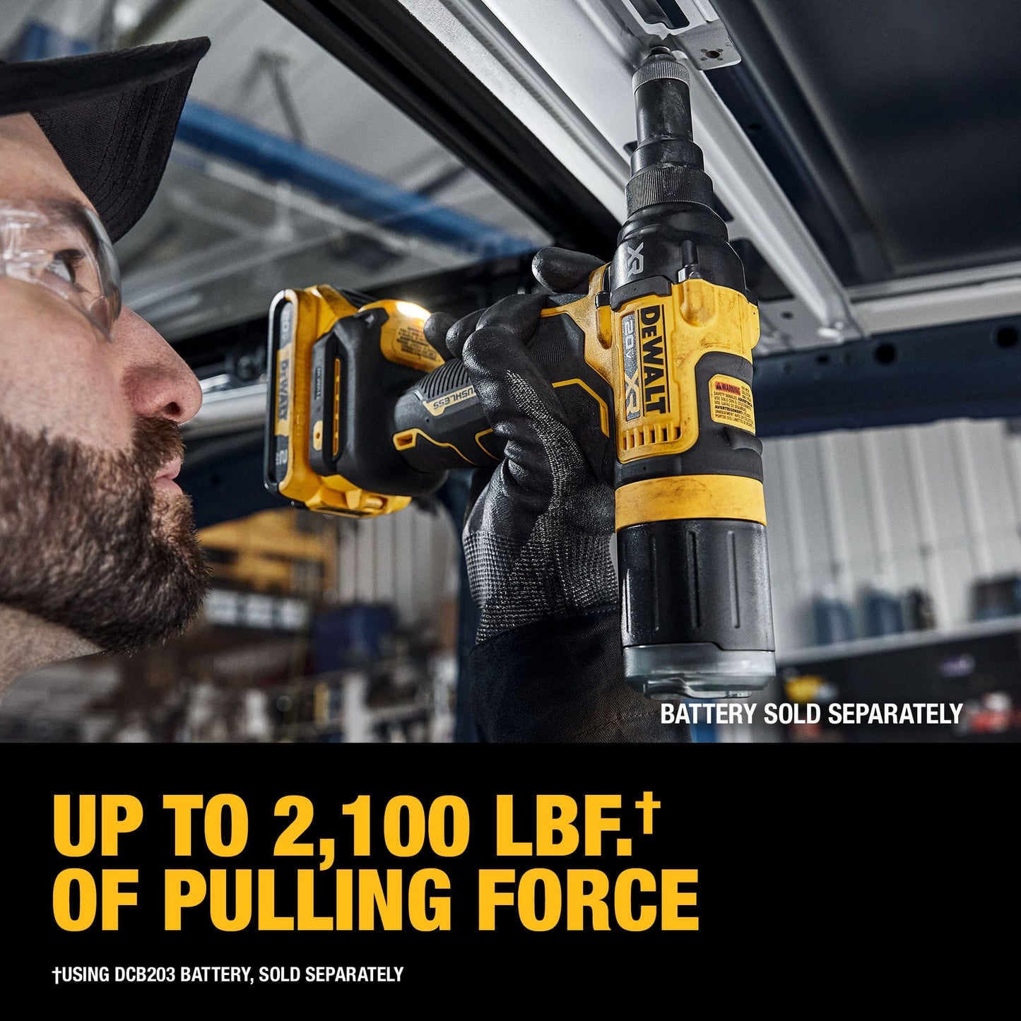 DEWALT 20V MAX XR Cordless Rivet Tool, 3/16", Battery and Charger Included (DCF403D1)