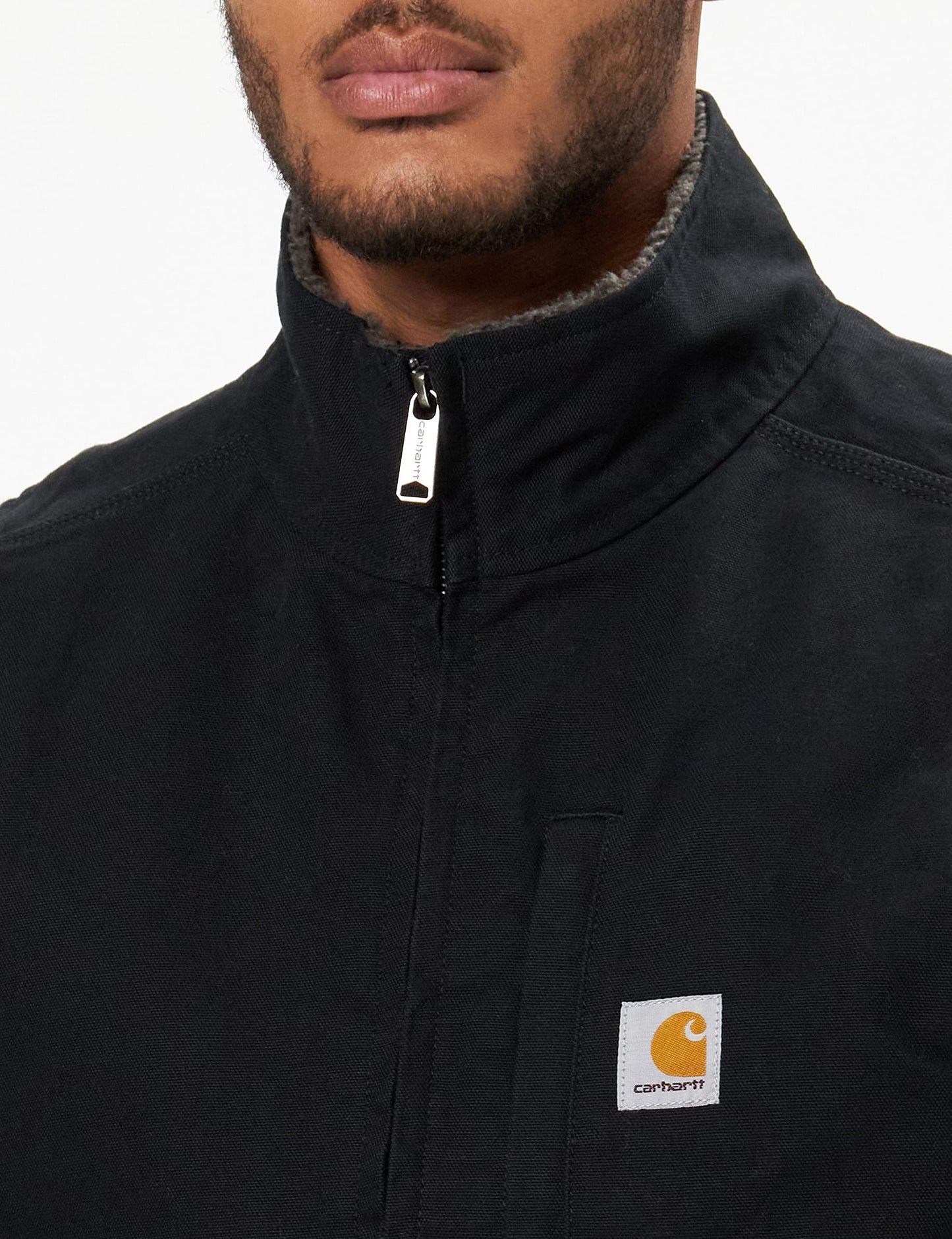 Carhartt mens Sherpa Lined Mock-neck Vest (Big & Tall) Work Utility Outerwear, Black, XX-Large Big Tall US