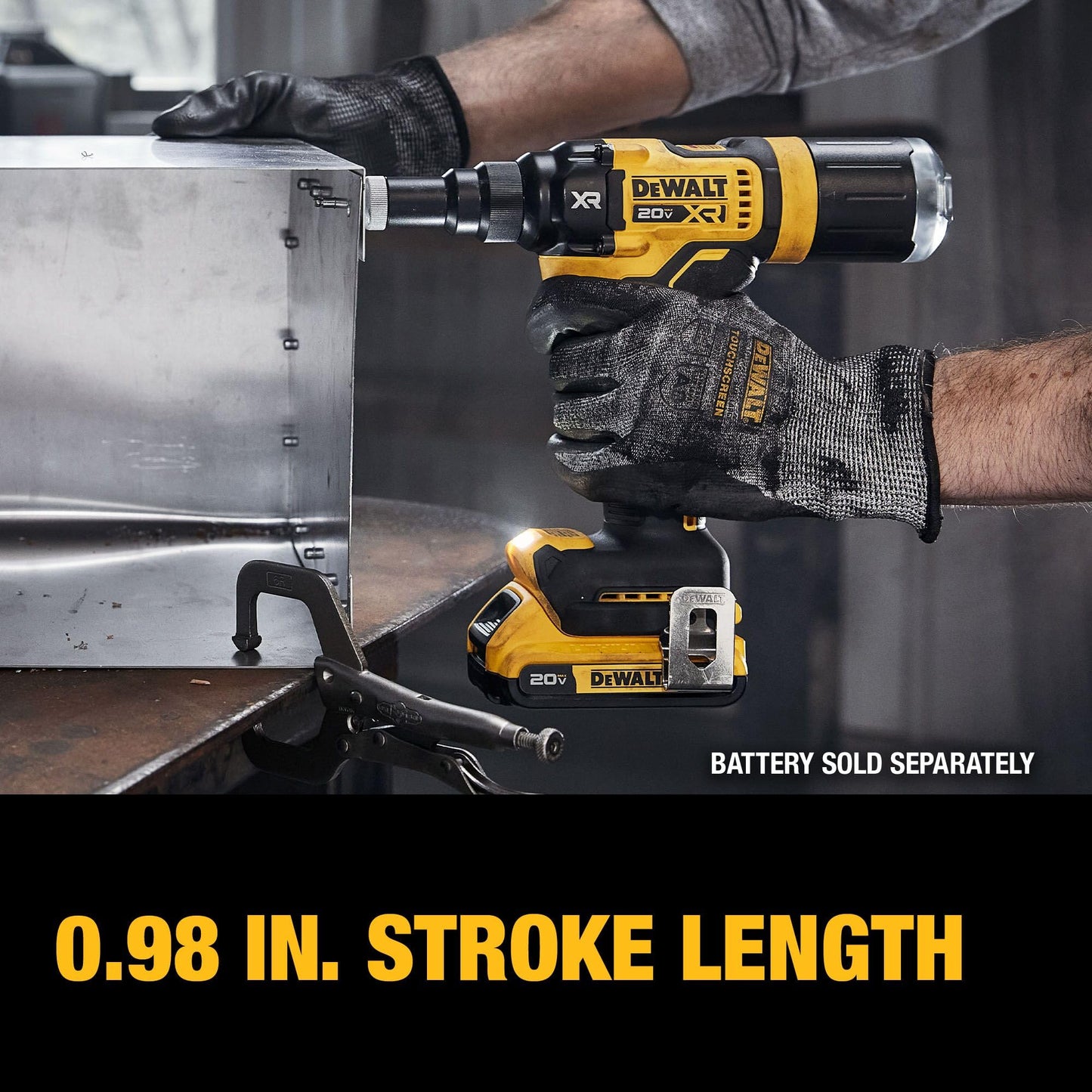 DEWALT 20V MAX XR Cordless Rivet Tool, 3/16", Battery and Charger Included (DCF403D1)