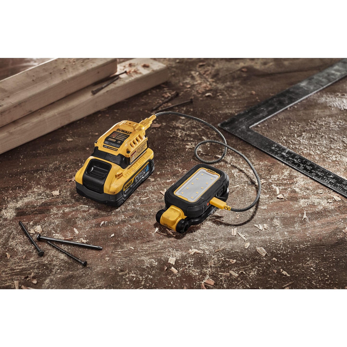 DEWALT LED Light, Powerful and Compact Work Light, Magentic Handle, USB-C Rechargeable (DCL182)