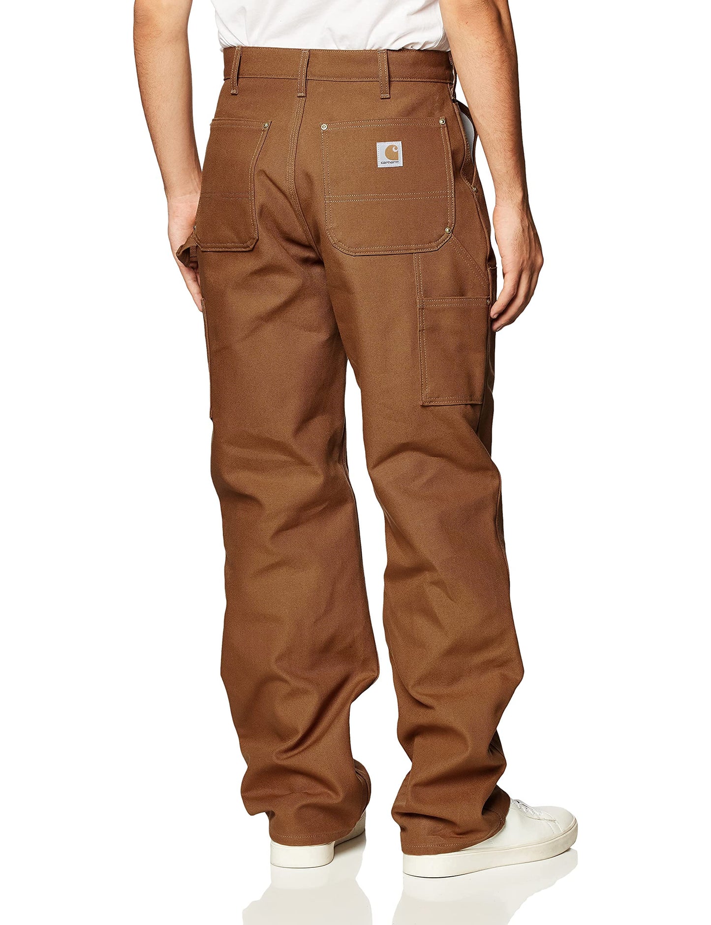 Carhartt mens Firm Duck Double- Front Dungaree B01 work utility pants, Carhartt Brown, 38W x 36L US
