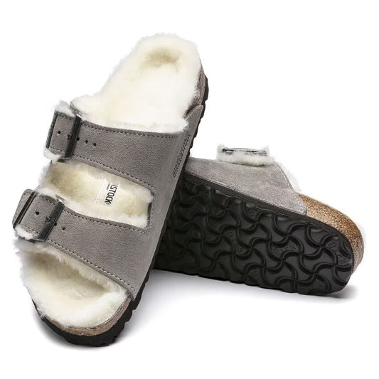 Birkenstock Arizona Shearling ( Stone Coin )