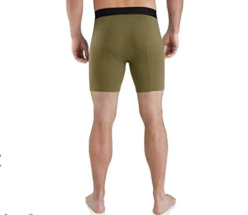 Carhartt Men's 8" Inseam Cotton Polyester 2 Pack Boxer Brief, Burnt Olive, L