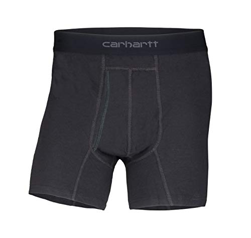 Carhartt mens Cotton Polyester 2 Pack Boxer Briefs, Black, Medium US