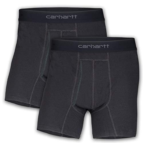 Carhartt mens Cotton Polyester 2 Pack Boxer Briefs, Black, Medium US