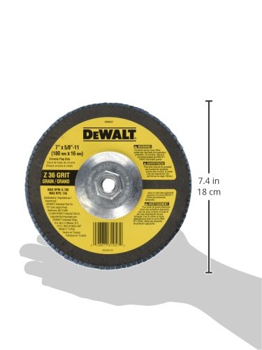 DEWALT DW8327 7-Inch by 5/8-Inch-11 36 Grit Zirconia Angle Grinder Flap Disc