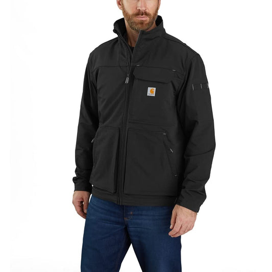 Carhartt Men's Super Dux Relaxed Fit Lightweight Mock-Neck Jacket, Black, Medium