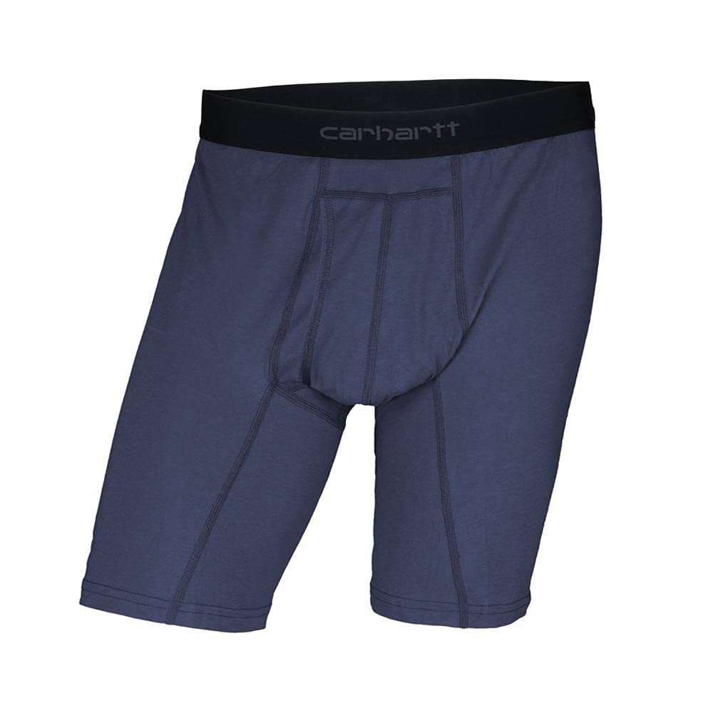 Carhartt mens Cotton Polyester 2 Pack Boxer Briefs, Navy, Large US