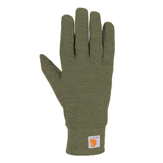 Carhartt mens Heavyweight Force Liner Cold Weather Gloves, Burnt Olive Heather, Large US