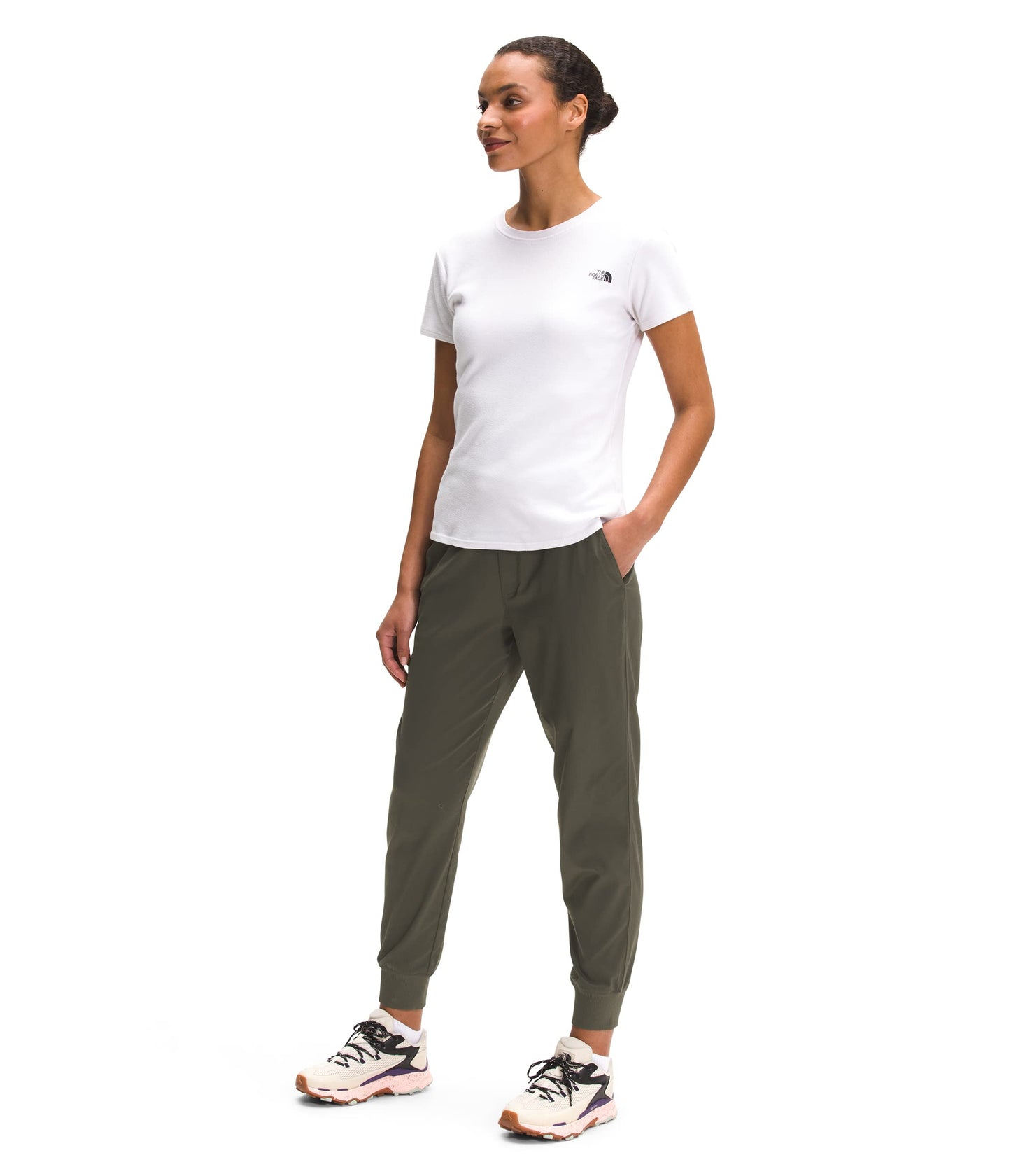 THE NORTH FACE Aphrodite Womens Joggers New Taupe Green L