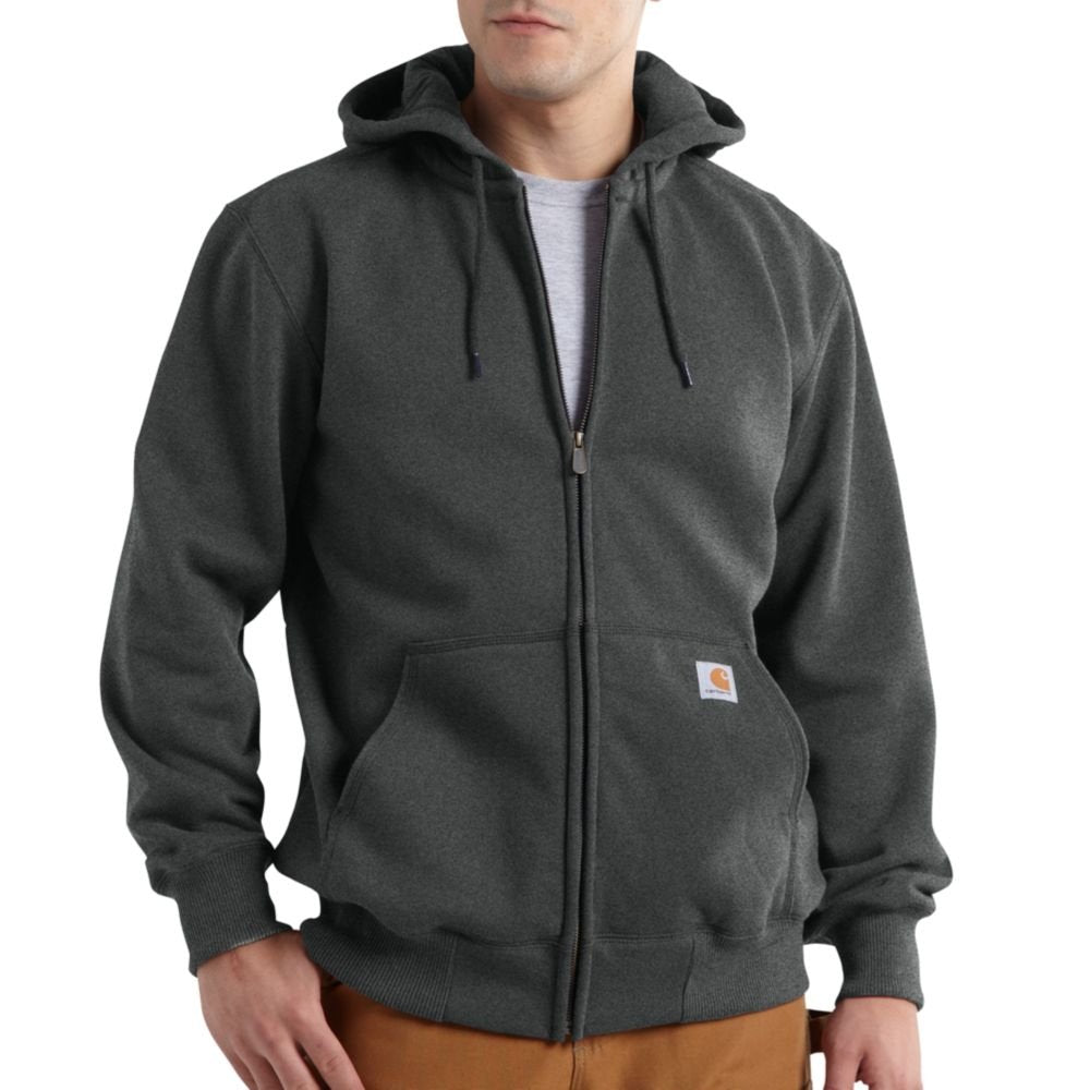 Carhartt Men's Rain Defender Paxton Heavyweight Hooded Sweatshirt, Carbon Heather, Medium