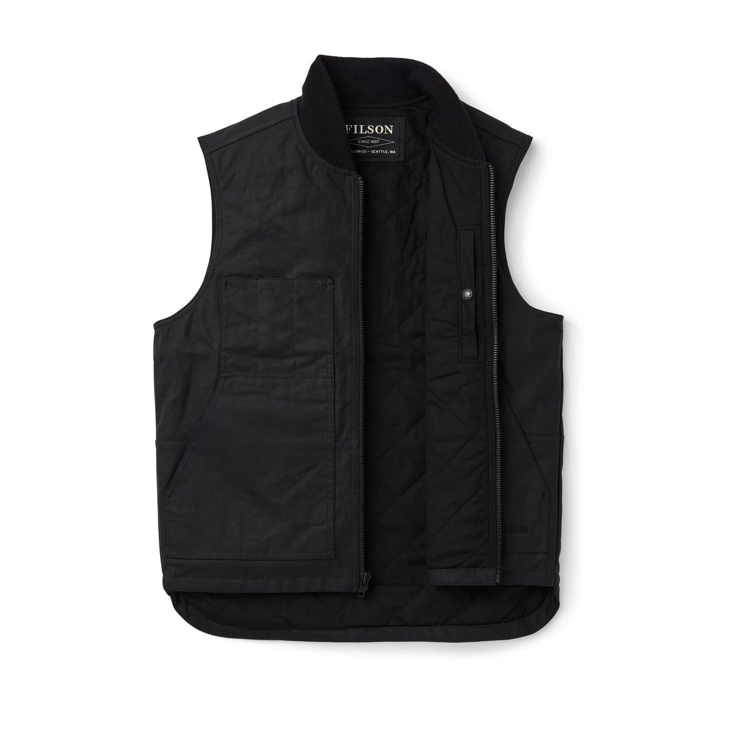 C. C. Filson Filson Tin Cloth Insulated Work Vest Black (Large)