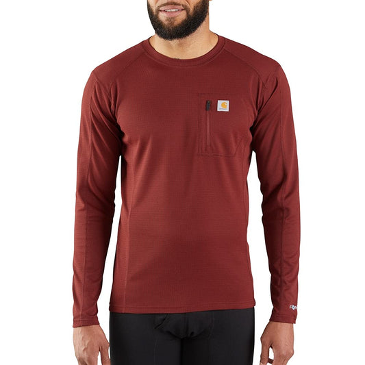 Carhartt Base Layer Men's Base Force Midweight Tech Crew, Fired Brick, Large