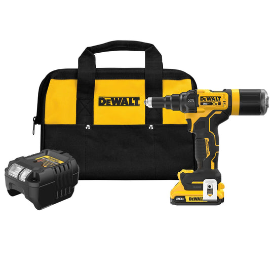 DEWALT 20V MAX XR Cordless Rivet Tool, 3/16", Battery and Charger Included (DCF403D1)