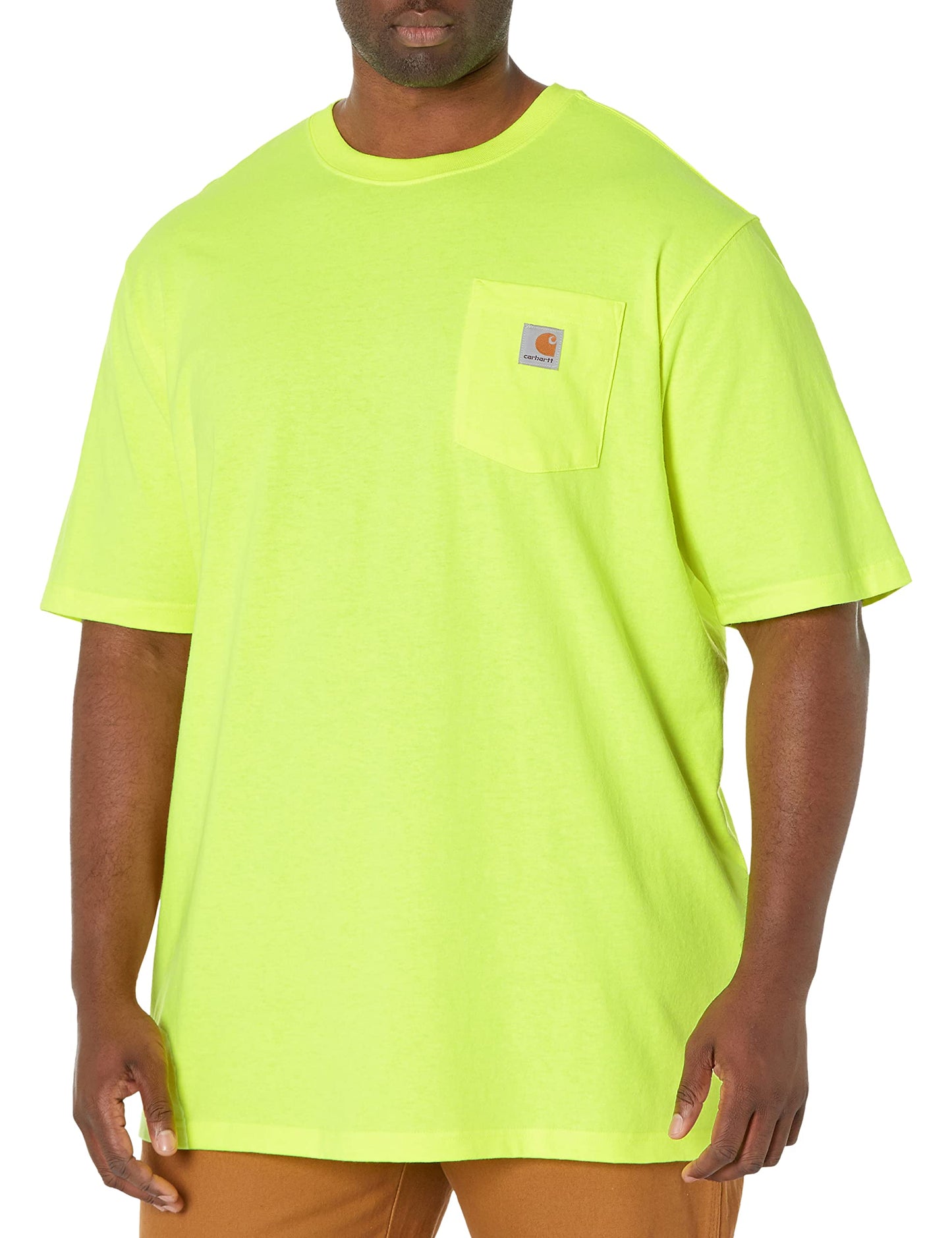 Carhartt Men's Loose Fit Heavyweight Short-Sleeve Pocket T-Shirt (Also Available in Big & Tall), Brite Lime, XX-Large