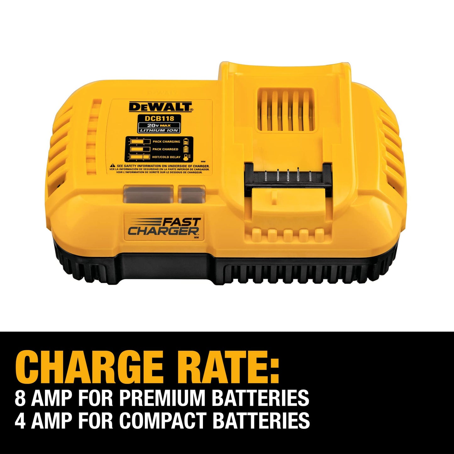 DEWALT 20V MAX/FLEXVOLT Lithium-Ion, Fan Cooled Rapid Battery Charger