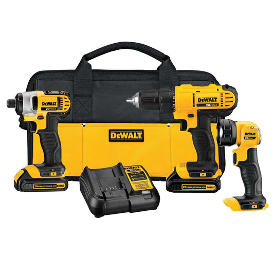 DEWALT 20V MAX Cordless Drill Combo Kit, 3-Tool, Battery and Charger Included (DCK340C2)