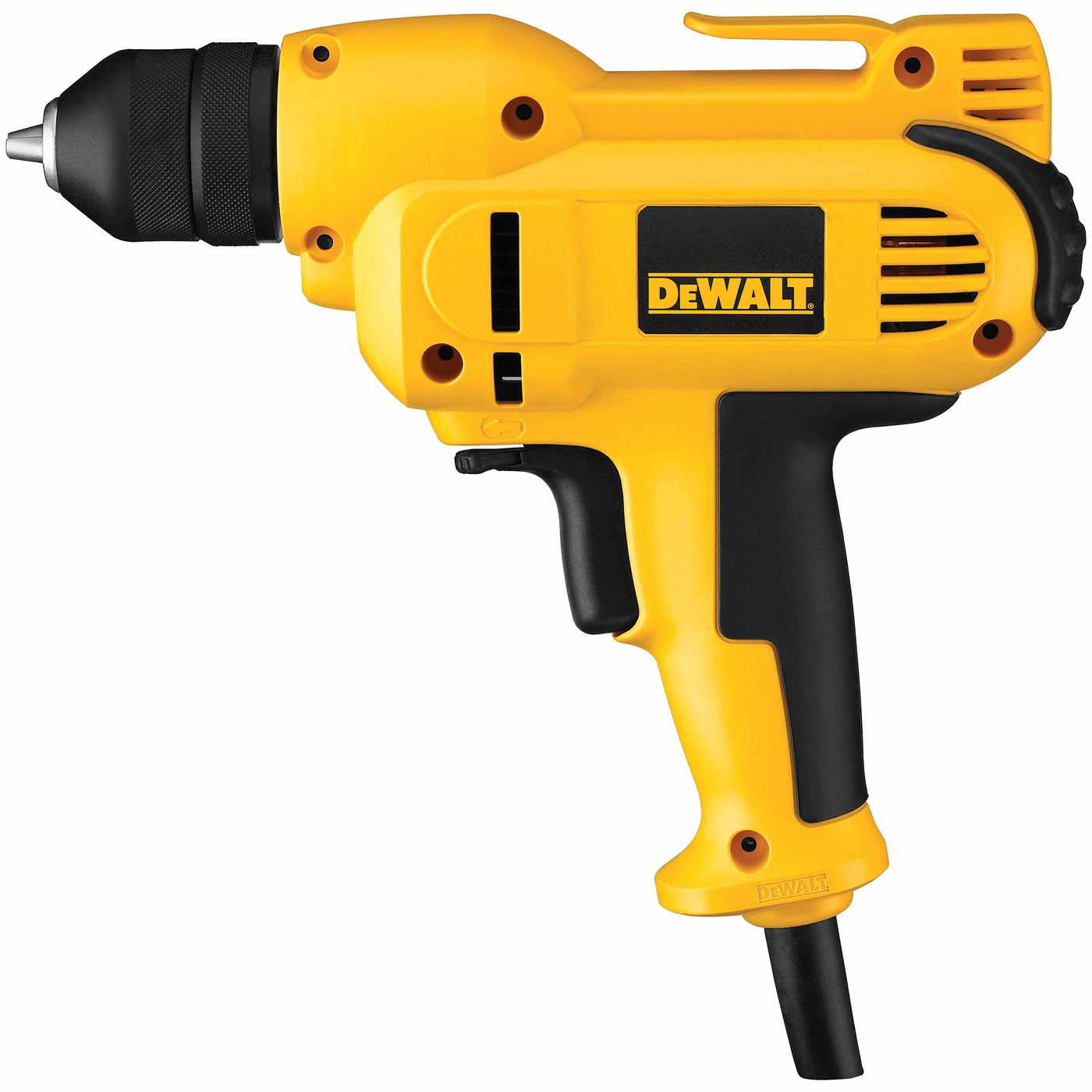 DEWALT Drill, 8.0-Amp, 3/8-Inch, Variable Speed Trigger, Mid-Handle Grip for Comfort, Corded (DWD115K )