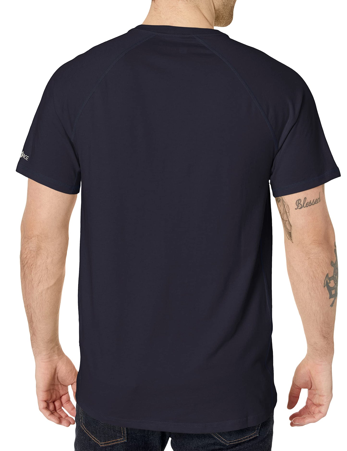 Carhartt Men's Force Relaxed Fit Midweight Short-Sleeve Pocket T-Shirt, Navy, Large