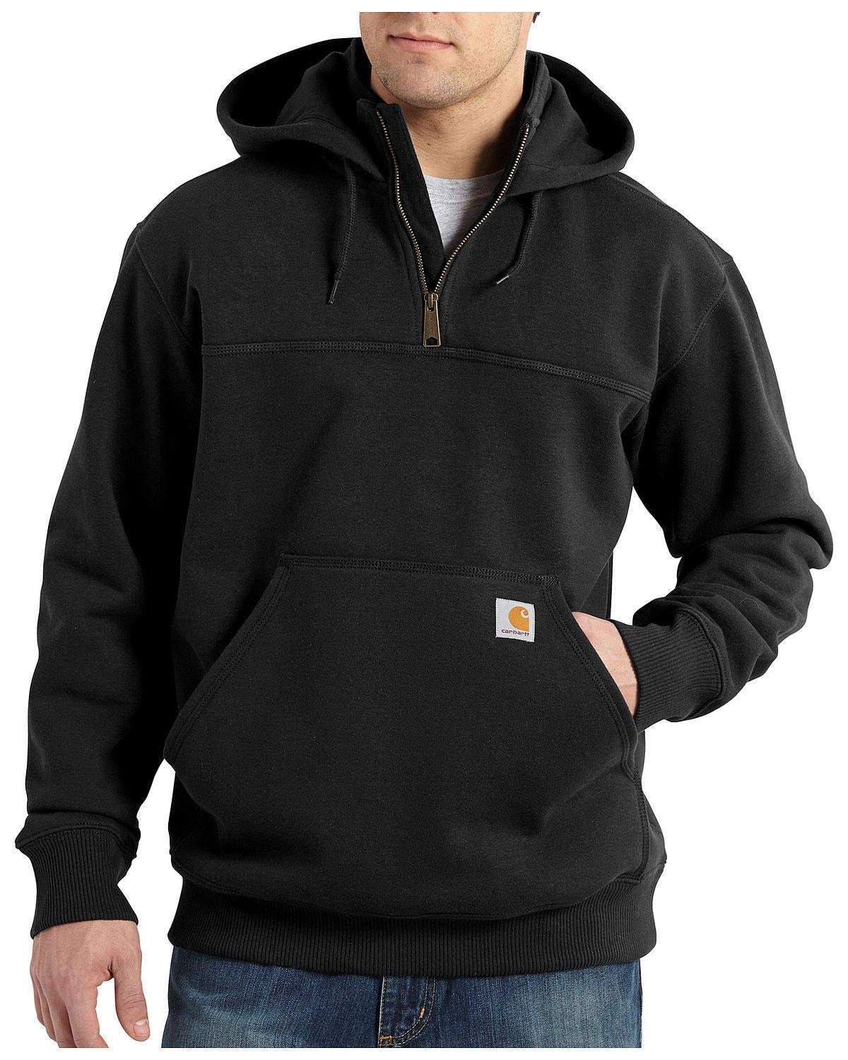 Carhartt Men's Rain Defender Loose Fit Heavyweight Quarter-Zip Sweatshirt, Black, Large