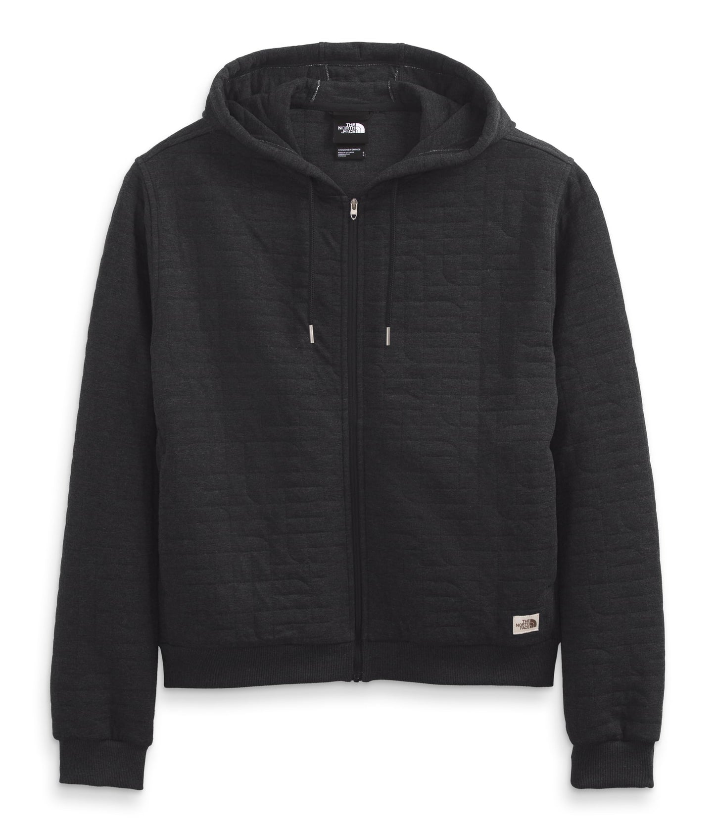 THE NORTH FACE Longs Peak Quilted Full Zip Hoodie Tnf Black/White Heather LG