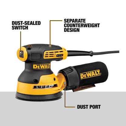 DEWALT Orbital Sander Kit, 5-Inch, Variable Speed (DWE6423K)