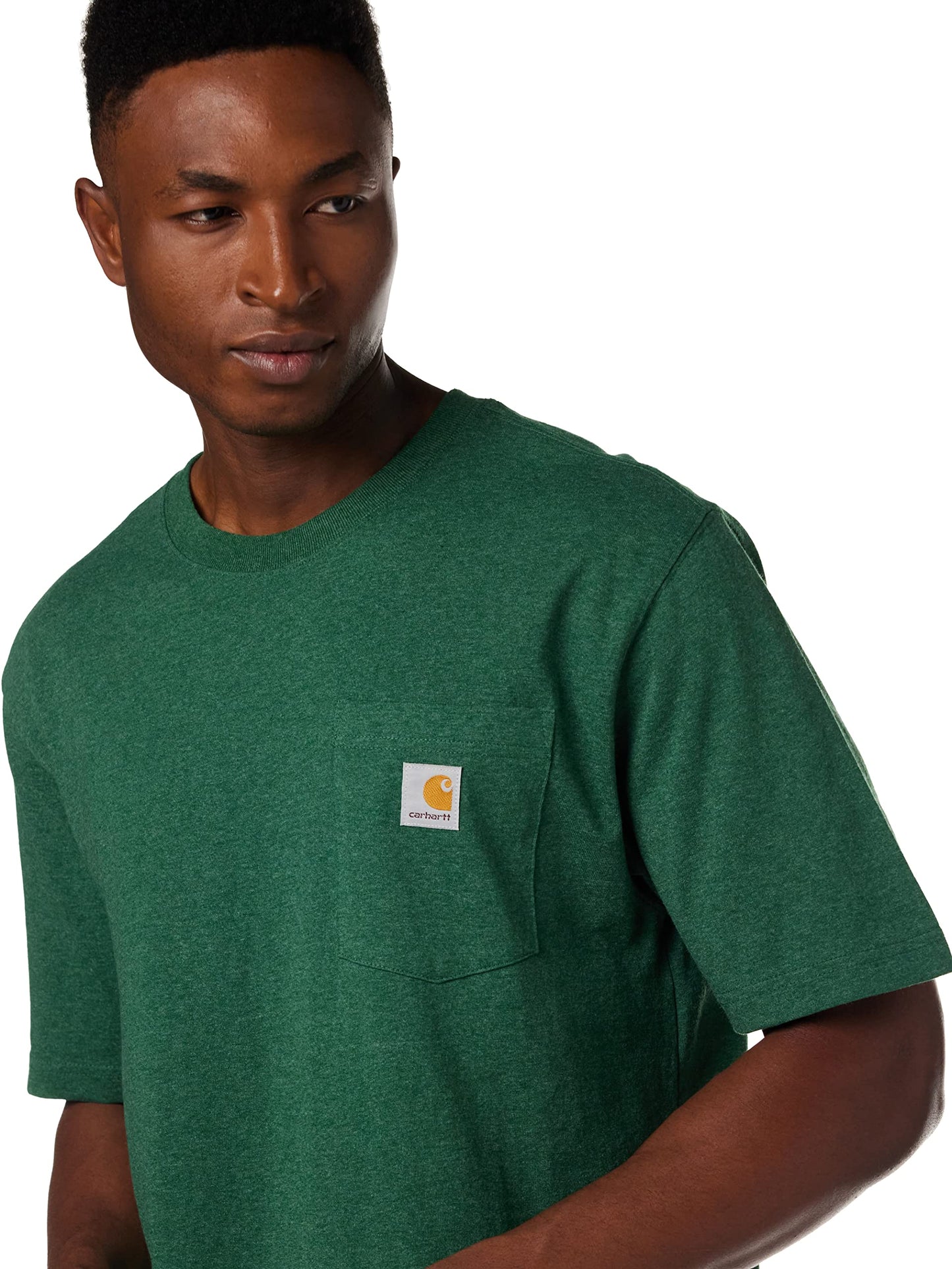 Carhartt Men's Standard Loose Fit Heavyweight Short-Sleeve Pocket T-Shirt (Also Available in Big & Tall), North Woods Heather, X-Large