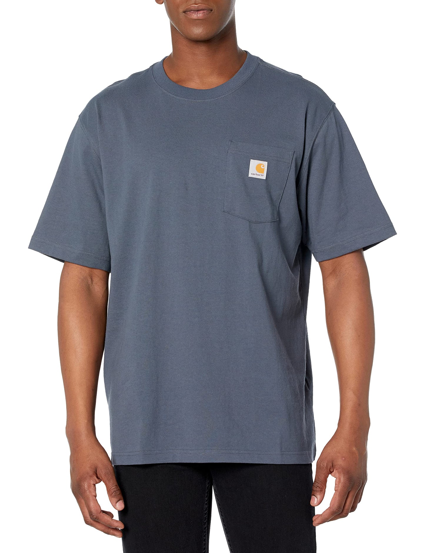 Carhartt Men's Loose Fit Heavyweight Short-Sleeve Pocket T-Shirt (Also Available in Big & Tall), Bluestone, X-Large