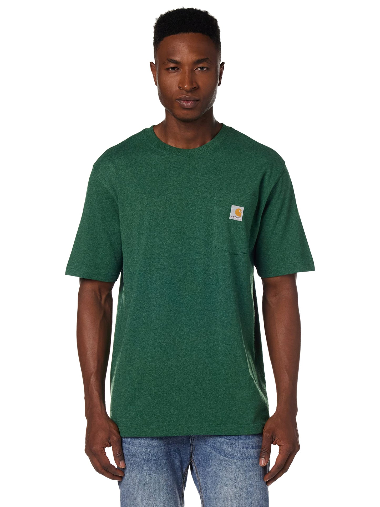 Carhartt Men's Standard Loose Fit Heavyweight Short-Sleeve Pocket T-Shirt (Also Available in Big & Tall), North Woods Heather, X-Large