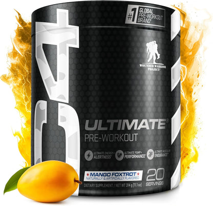 Cellucor C4 Ultimate x WWP Pre Workout Powder Mango Foxtrot - Sugar Free Preworkout Energy Supplement for Men & Women - 300mg Caffeine + 3.2g Beta Alanine + 2 Patented Creatines - 20 Servings