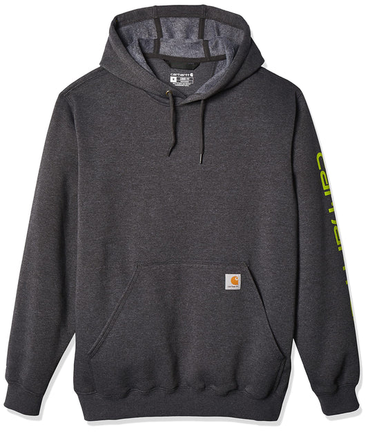 Carhartt Men's Loose Fit Midweight Logo Sleeve Graphic Sweatshirt (Also Available in Big & Tall), Carbon Heather, Medium