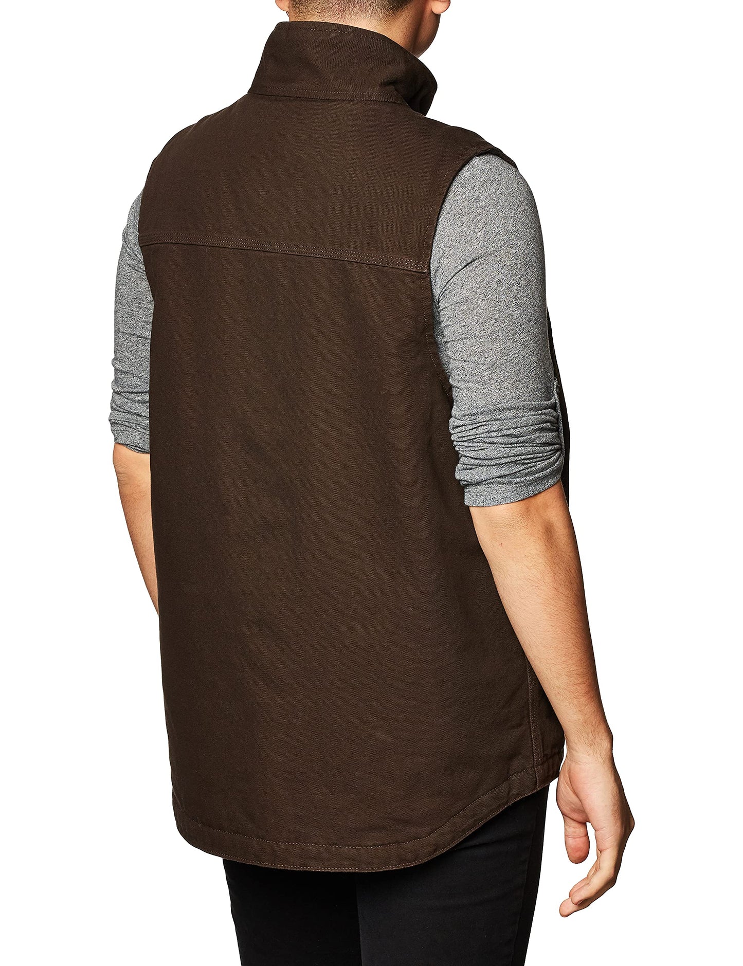 Carhartt Men's Sherpa Lined Mock-Neck Vest, Dark Brown, Large