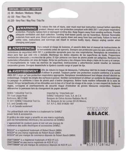 DEWALT Sandpaper Assortment, Hook and Loop Triangle, 12-Pack (DWASPTRI)
