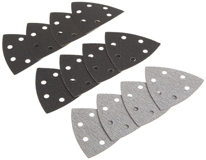 DEWALT Sandpaper Assortment, Hook and Loop Triangle, 12-Pack (DWASPTRI)