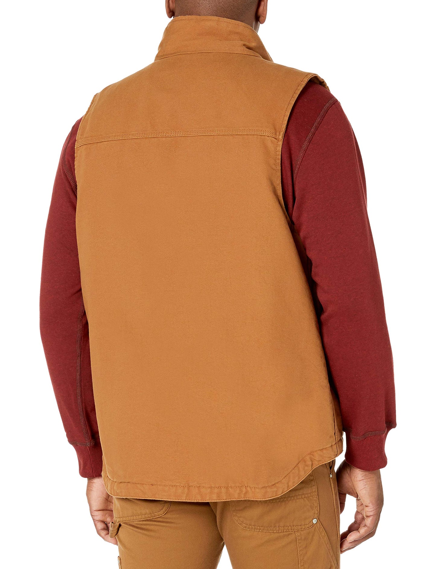 Carhartt Men's Sherpa Lined Mock-Neck Vest, Brown, X-Large