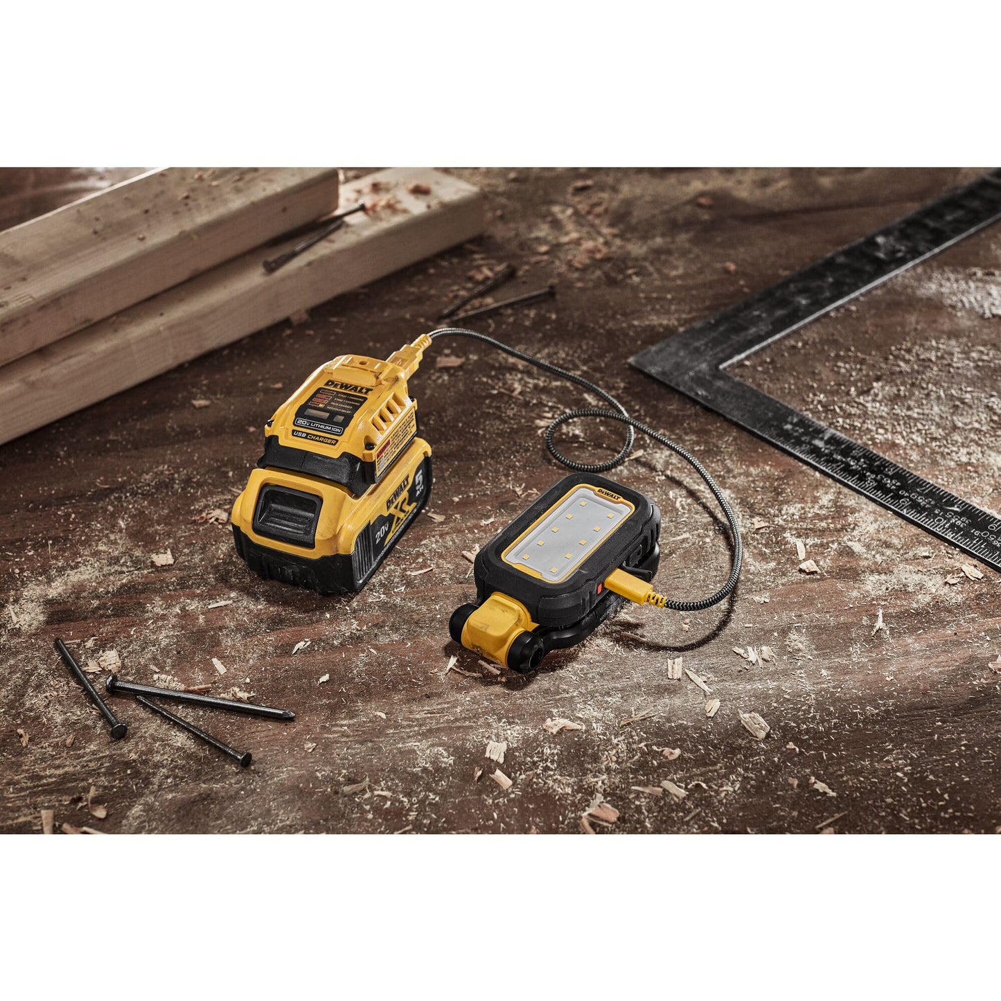 DEWALT LED Light, Powerful and Compact Work Light, Magentic Handle, USB-C Rechargeable (DCL182)
