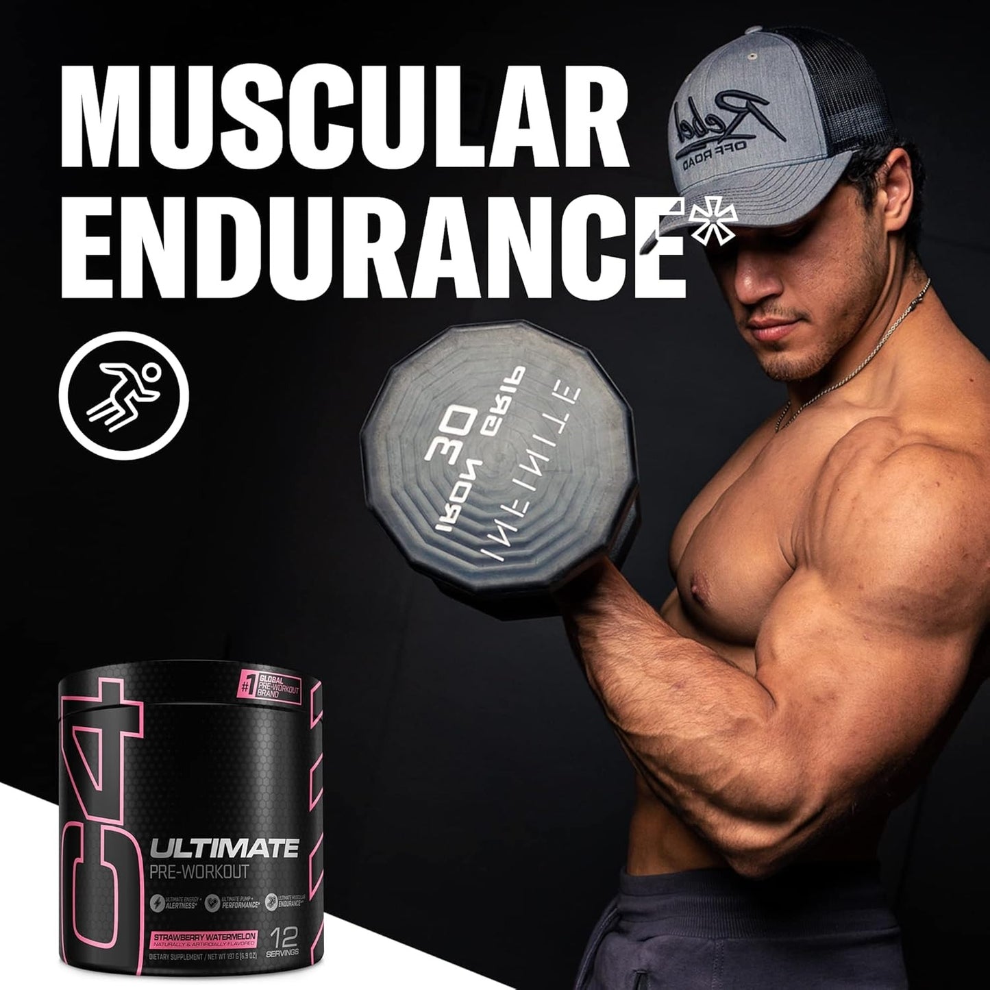 Cellucor C4 Ultimate Pre Workout Powder Strawberry Watermelon | Sugar Free Preworkout Energy Supplement for Men & Women | 300mg Caffeine + 3.2g Beta Alanine + 2 Patented Creatines | 12 Servings