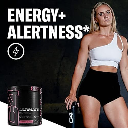 Cellucor C4 Ultimate Pre Workout Powder Strawberry Watermelon | Sugar Free Preworkout Energy Supplement for Men & Women | 300mg Caffeine + 3.2g Beta Alanine + 2 Patented Creatines | 12 Servings