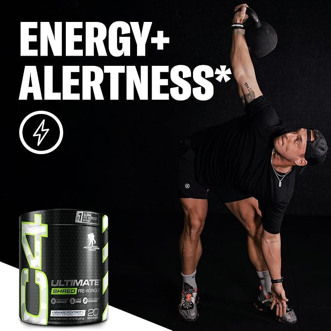 Cellucor C4 Ultimate Shred x Wounded Warrior Project Pre Workout Powder, Fat Burner for Men & Women, Weight Loss Supplement with Ginger Root Extract, Mango Foxtrot, 20 Servings (Pack of 1)
